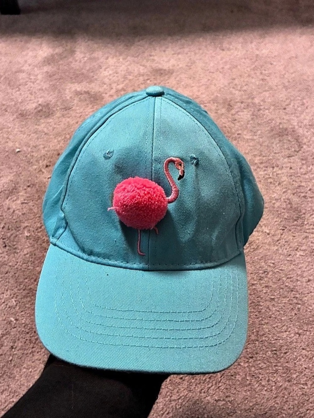 Wonder Nation Flamingo Pom-Pom Baseball Cap in Blue